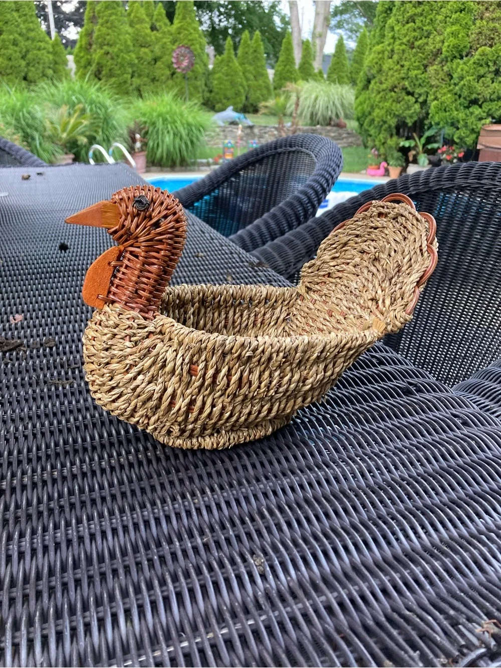 Wicker duck basket